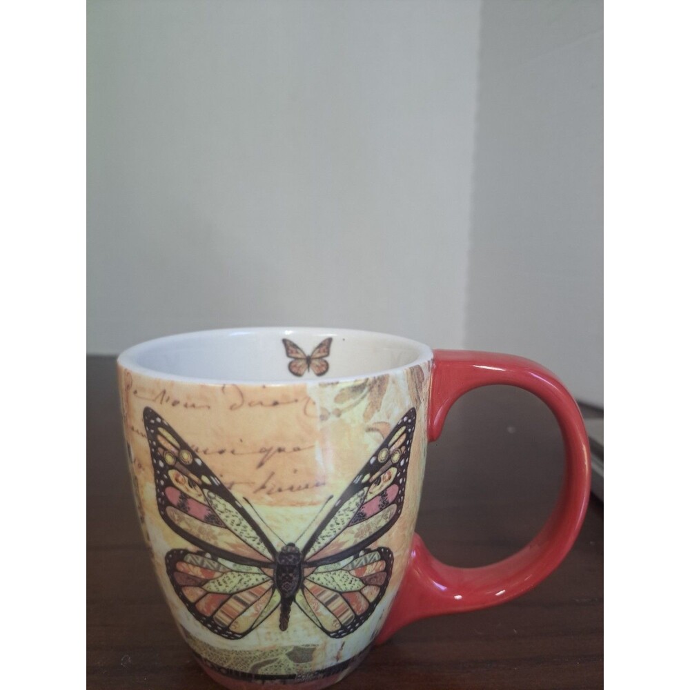 2009 Lang Baroque Butterfly Ceramic Coffee Mug
